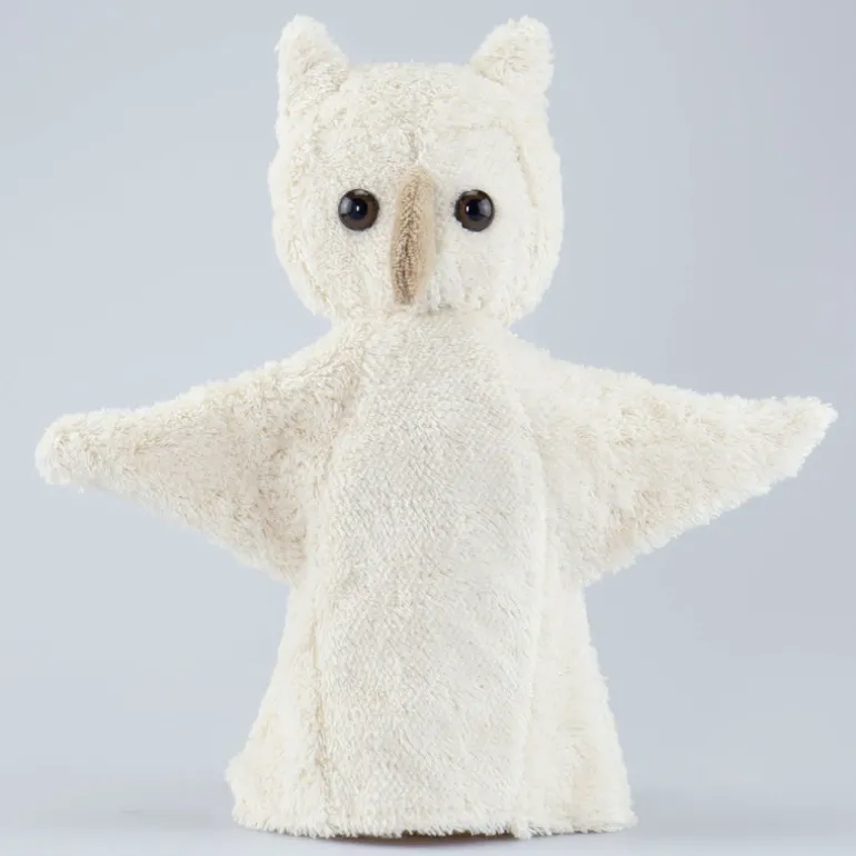 Eule Handpuppe weiß
