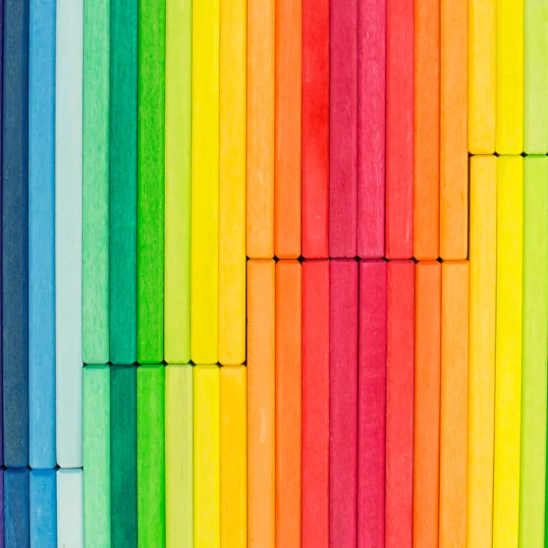 Glückskäfer Baubrettchen Regenbogen 64-tlg.
