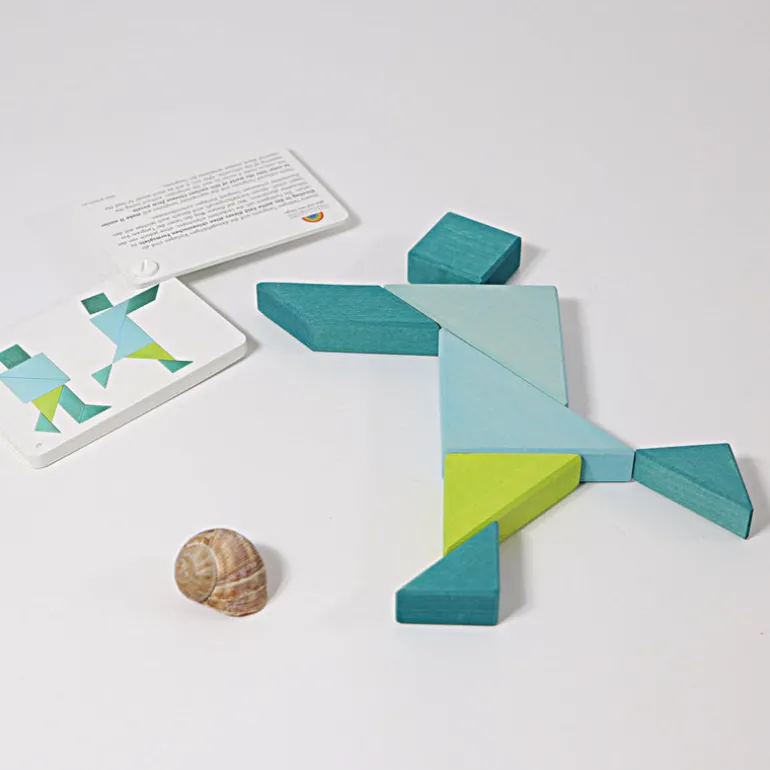 Grimm's Legespielset Tangram türkis