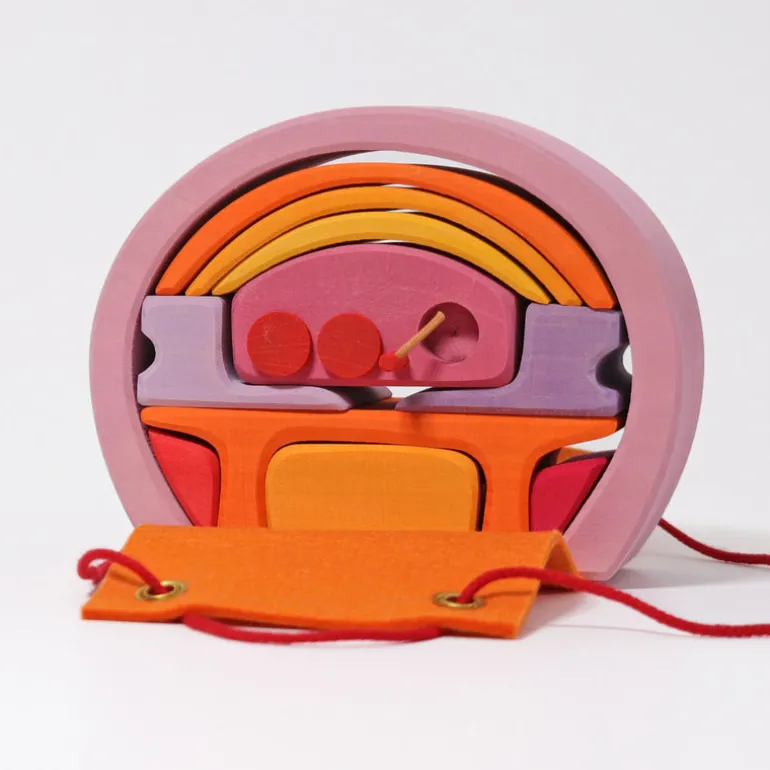 Grimm's Puppen Bauhaus rosaorange