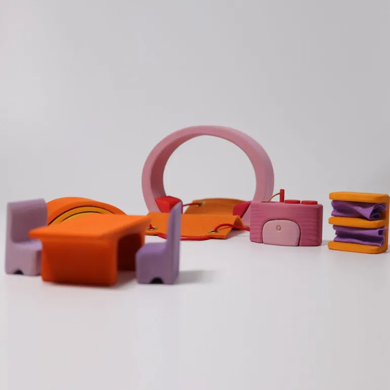 Grimm's Puppen Bauhaus rosaorange