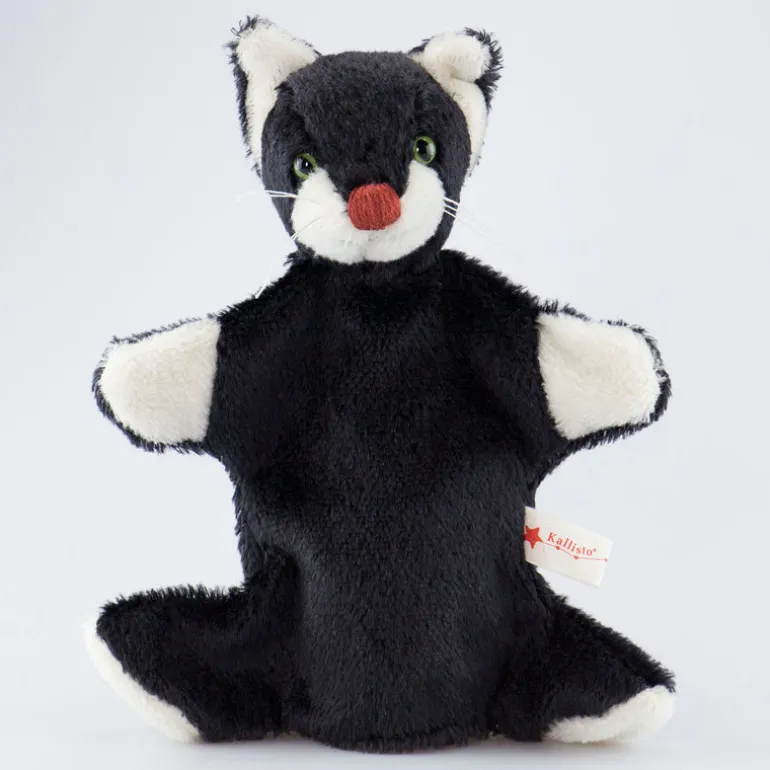 Handpuppe Katze schwarz