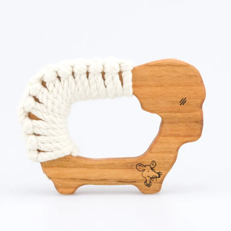 Holzgreiftier Schaf mit Bio-Baumwollgarn