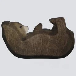 Holzwald Holzfigur Bär klein liegend