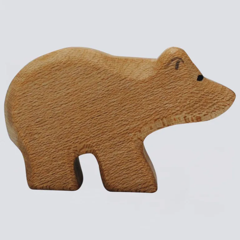 Holzwald Holzfigur Eisbär klein hell