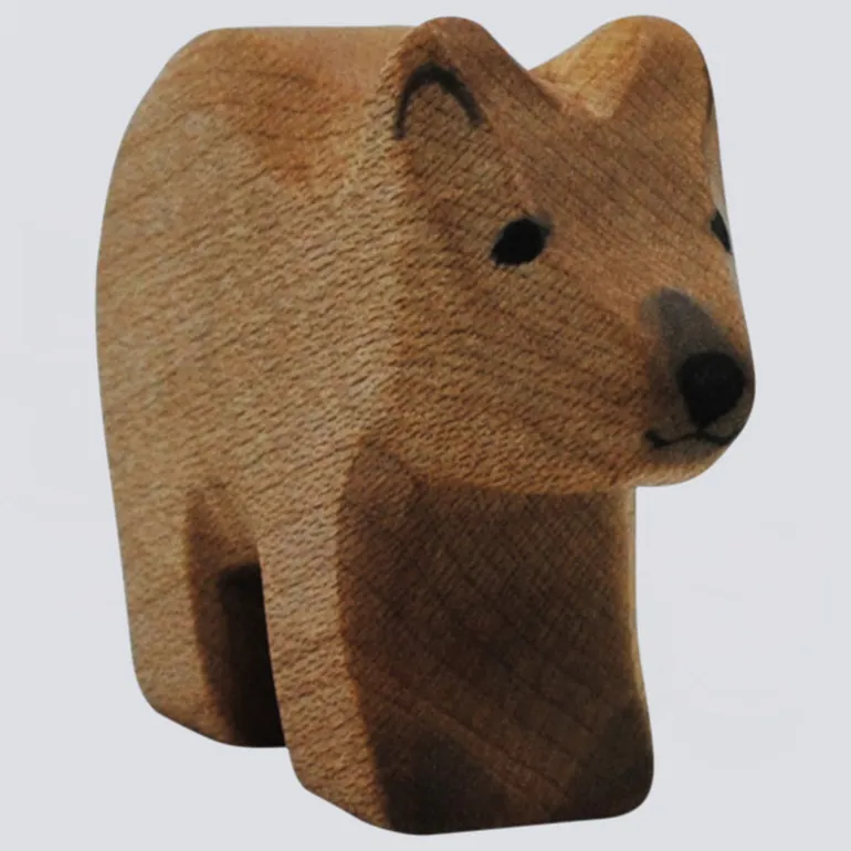 Holzwald Holzfigur Eisbär klein dunkel