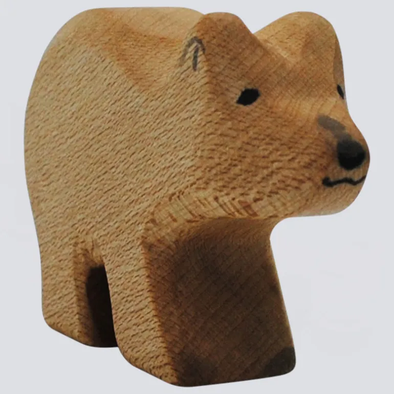 Holzwald Holzfigur Eisbär klein hell