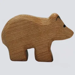Holzwald Holzfigur Eisbär klein dunkel
