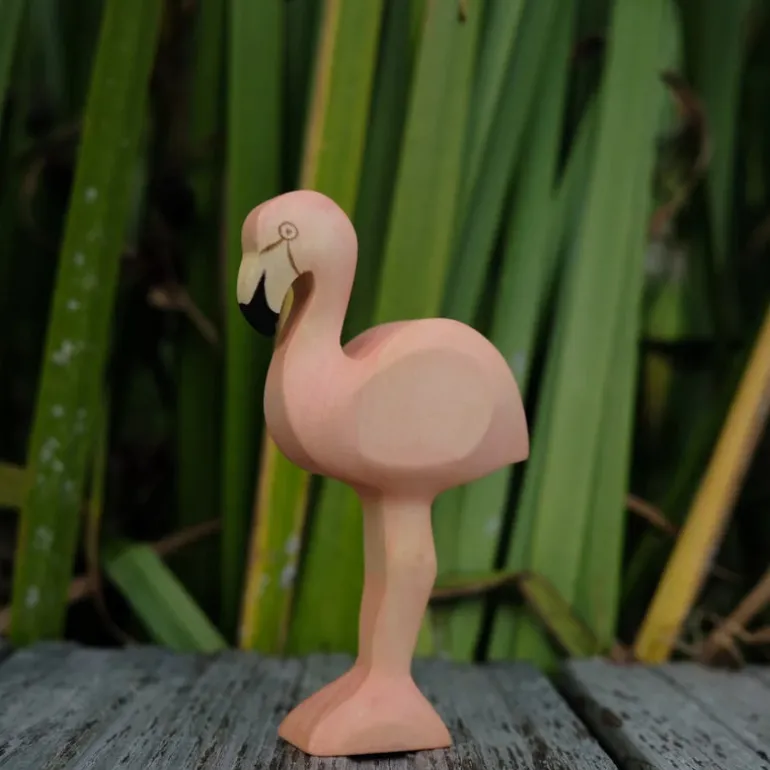 Holzwald Holzfigur Flamingo