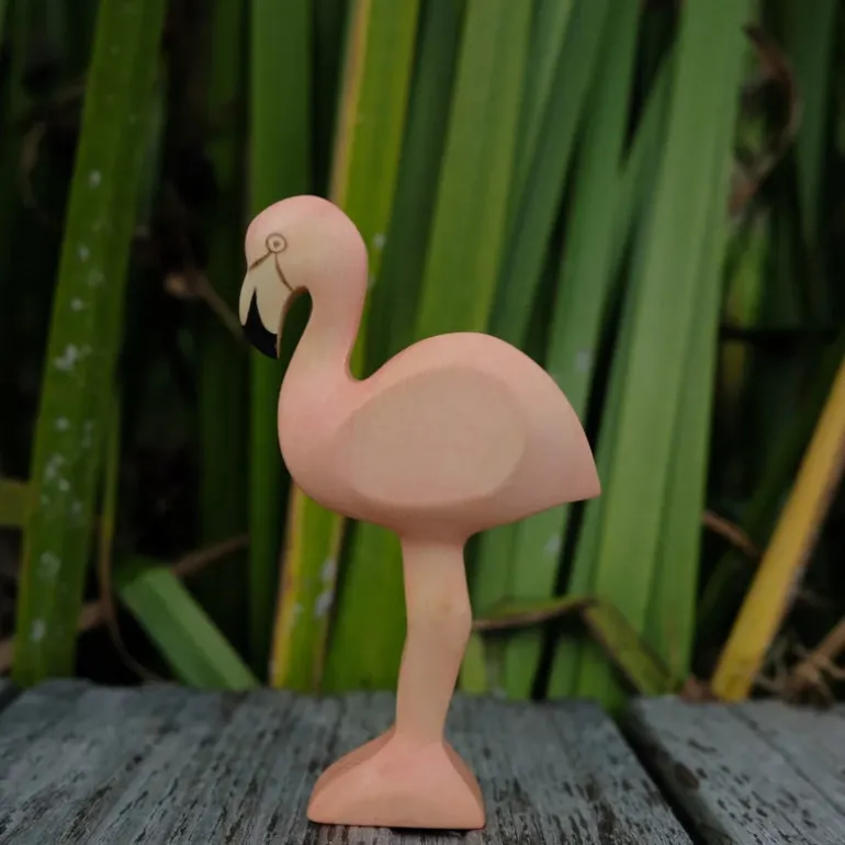 Holzwald Holzfigur Flamingo