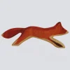 Holzwald Holzfigur Fuchs laufend