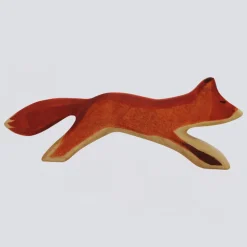 Holzwald Holzfigur Fuchs laufend