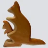 Holzwald Holzfigur Känguru mit Baby