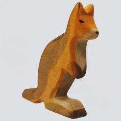 Holzwald Holzfigur Känguru Vater