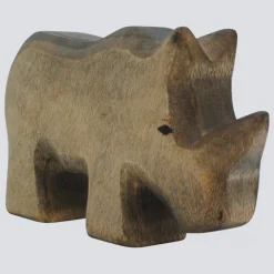 Holzwald Holzfigur Nashorn klein