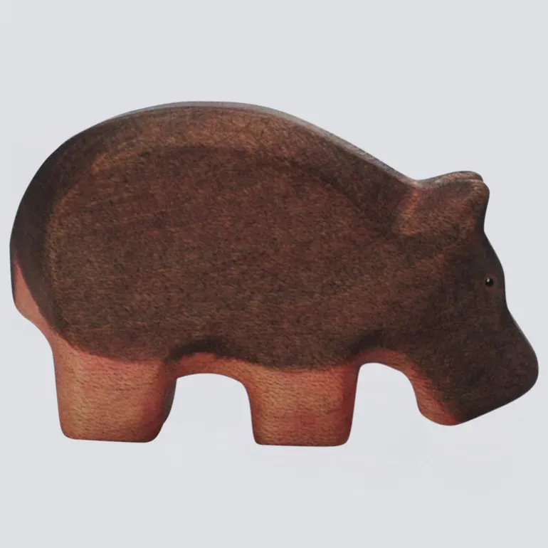 Holzwald Holzfigur Nilpferd klein