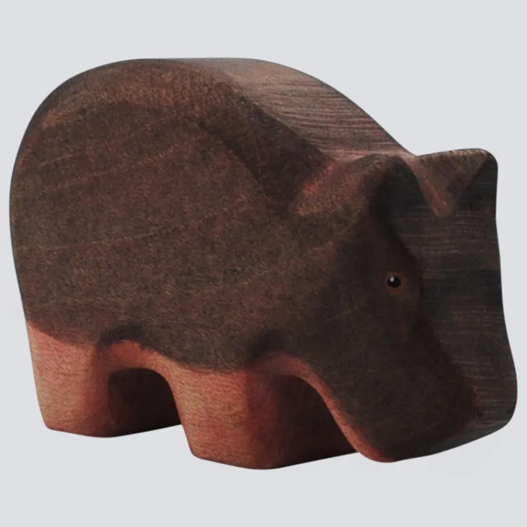 Holzwald Holzfigur Nilpferd klein