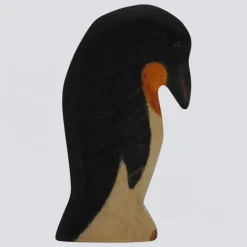 Holzwald Holzfigur Pinguin Kopf tief
