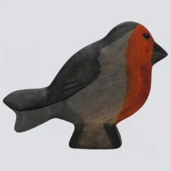Holzwald Holzfigur Rotkehlchen