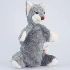 Katze Handpuppe grau