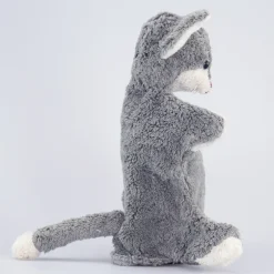 Katze Handpuppe grau
