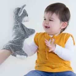 Katze Handpuppe grau
