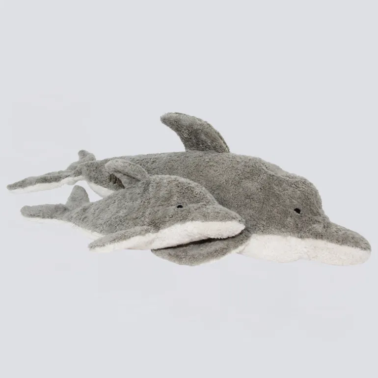 Kuscheltier Delfin groß mit Dinkelspreu-Inlett
