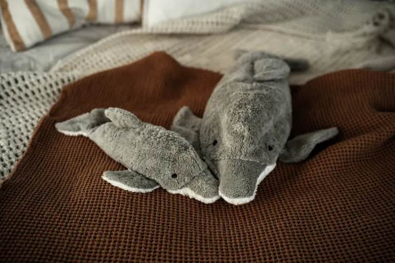 Kuscheltier Delfin klein mit Inlett