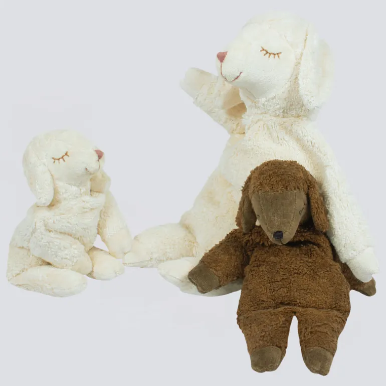 Kuscheltier Schaf groß weiß mit Dinkelspreu-Inlett