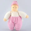 Nanchen Puppe Mops rosa gestreift - 29 cm
