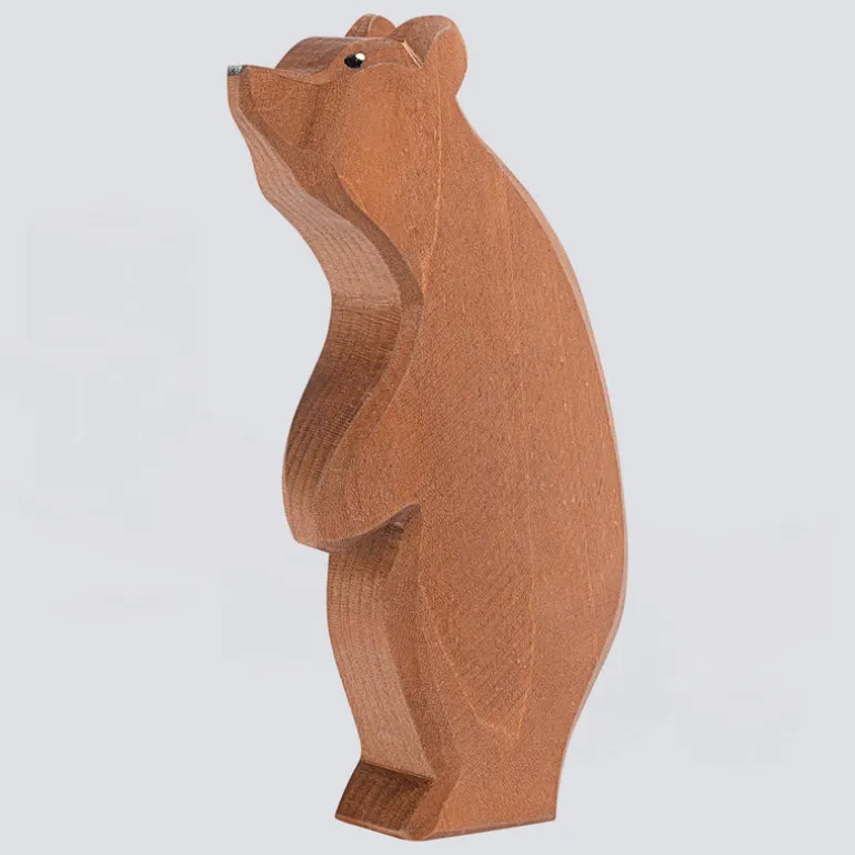 Ostheimer Holzfigur Bär stehend Kopf hoch