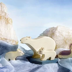 Ostheimer Holzfigur Eisbär klein Hals lang