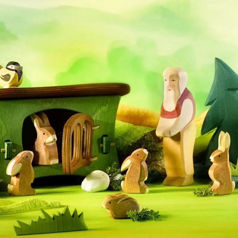 Ostheimer Holzfigur Hase Ohr tief