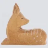 Ostheimer Holzfigur Hirschkalb liegend