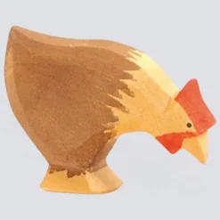 Ostheimer Holzfigur Huhn braun pickend