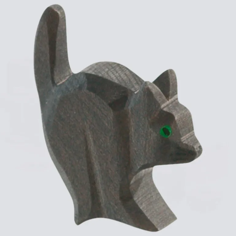 Ostheimer Holzfigur Katze für Hexe