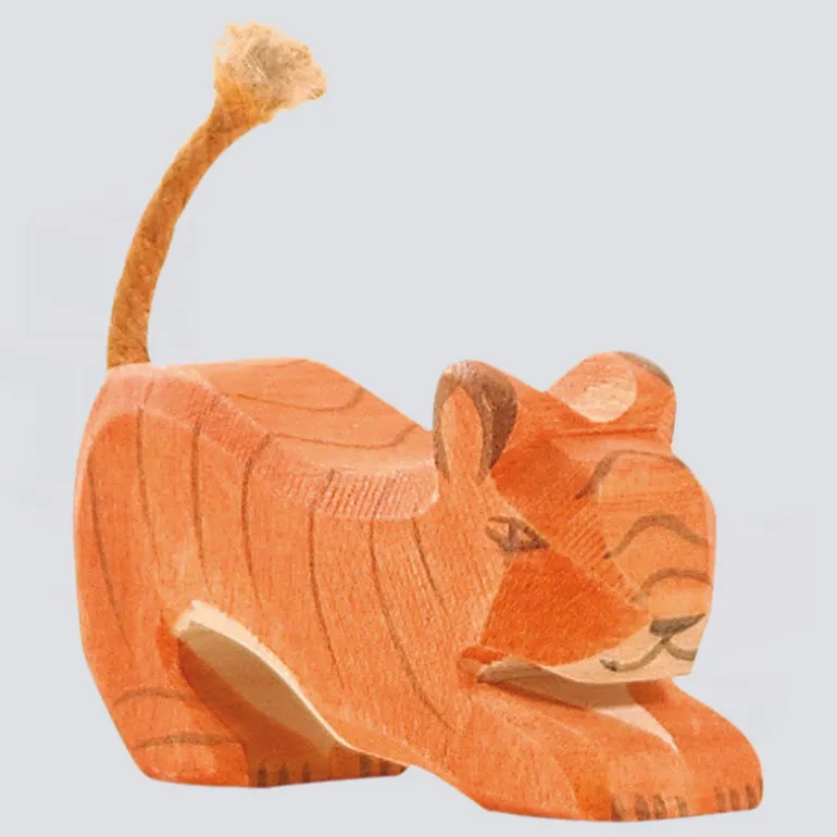 Ostheimer Holzfigur Tiger klein lauernd