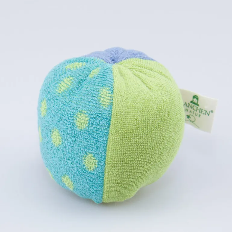 Pünktchenball blau mit Glöckchen