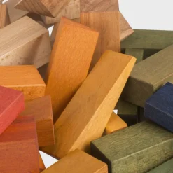 Regenbogen Holzbausteine XL im Baumwollsack - 50 Stück