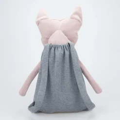 Wooly Organic Riesen-Kuscheltier Katze rosa mit Rucksack
